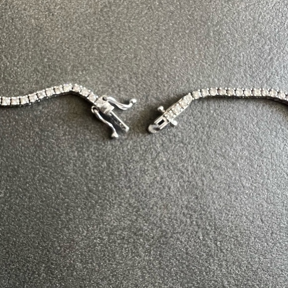 3.36 Ct NATURAL DIAMOND tennis necklace 14k White Gold 16 inches - Picture 4 of 5